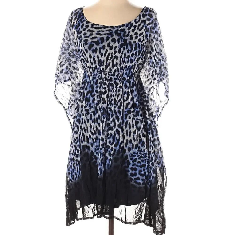 INC International Concepts Animal Print Kaftan Dress Size Small